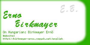 erno birkmayer business card