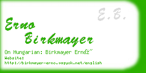 erno birkmayer business card